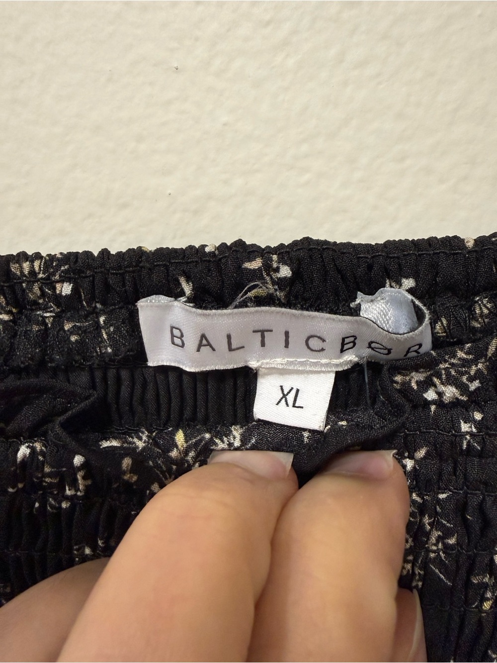 Baltic Born Black Floral Smocked Midi Dress - Picture 2 of 5